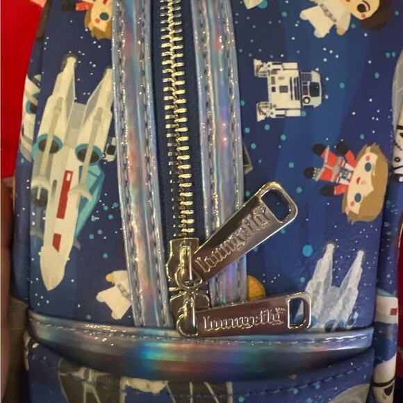Loungefly Star Wars Mini Backpack Blue Chibi 2021 Disney Parks Exclusive RARE - Picture 4 of 9